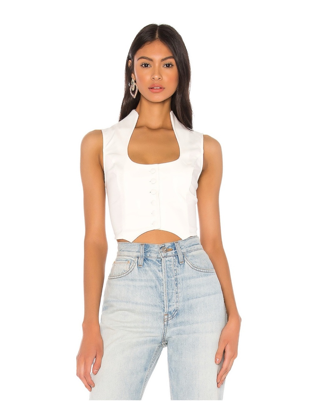 NWT superdown White Frazier top Corset Tank Sz XS